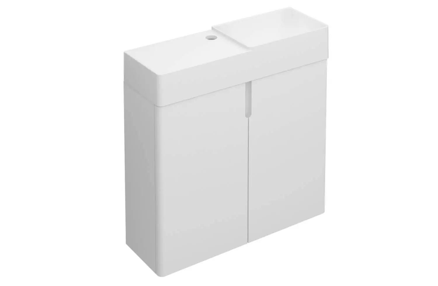 Mueble Fancy 60 cm blanco con lavabo blanco brillo derecho Cosmic