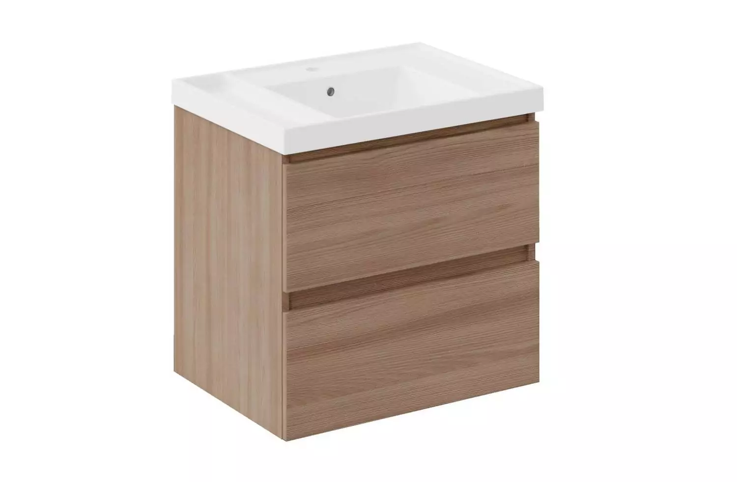 Mueble B-Best de 60 cm nogal natural con 2 cajones y lavabo Teckstone Bath+ en Minspira