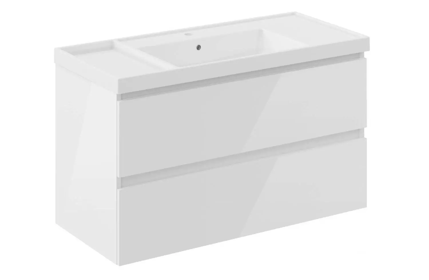 Mueble B-Best de 100 cm blanco brillo con 2 cajones y lavabo Teckstone Bath+ en Minspira
