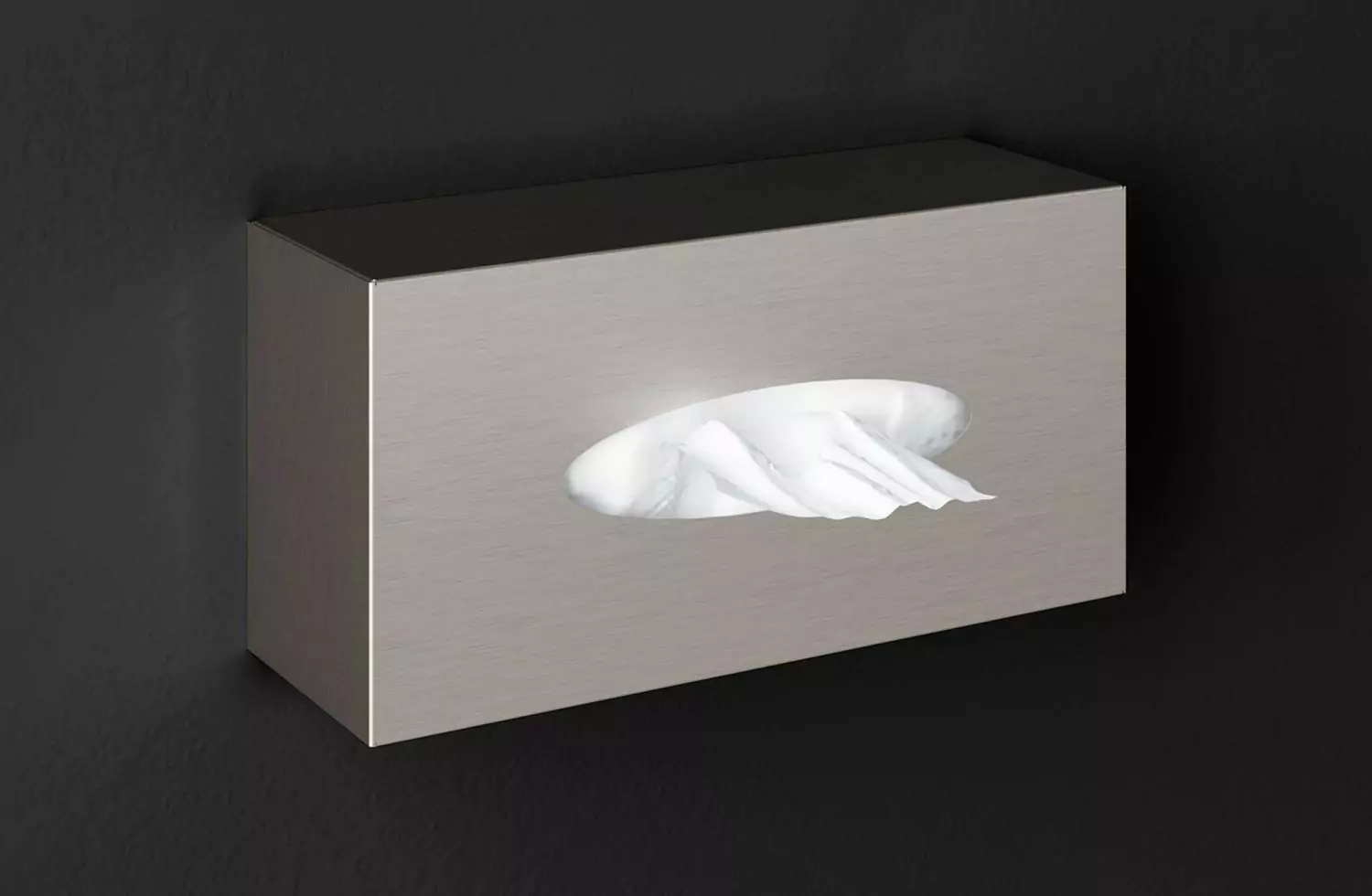 Caja Kleenex pared inox mate cepillado Architect S+ Cosmic en Minspira